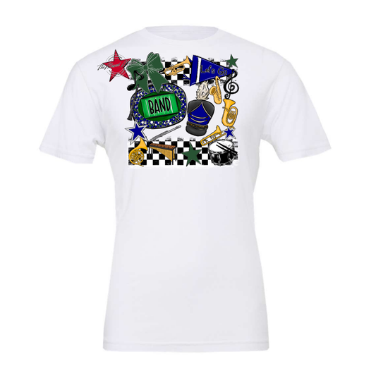 Band Checkers Spirit Design-Blue-Green