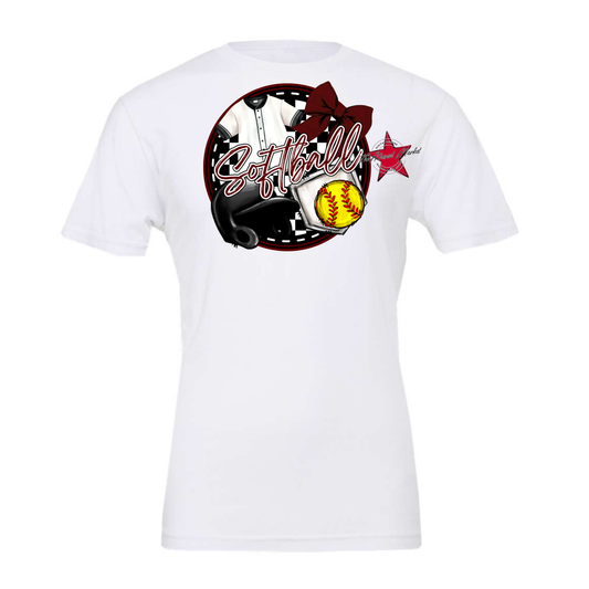 Circle Softball Design-Maroon