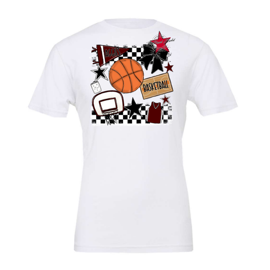 Aggies Basketball Checkers Design-Maroon