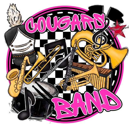 Cougars Circle Band Design-Pink