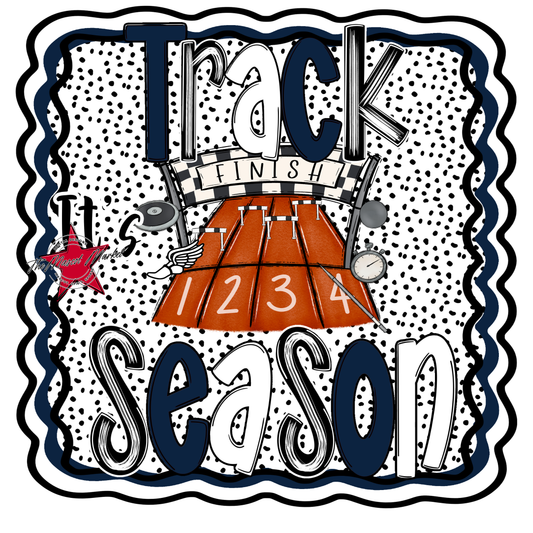 It's Track Season Dot Design-Navy