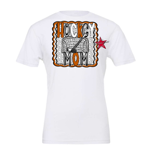 Hockey Mom Dot Design-Burnt Orange