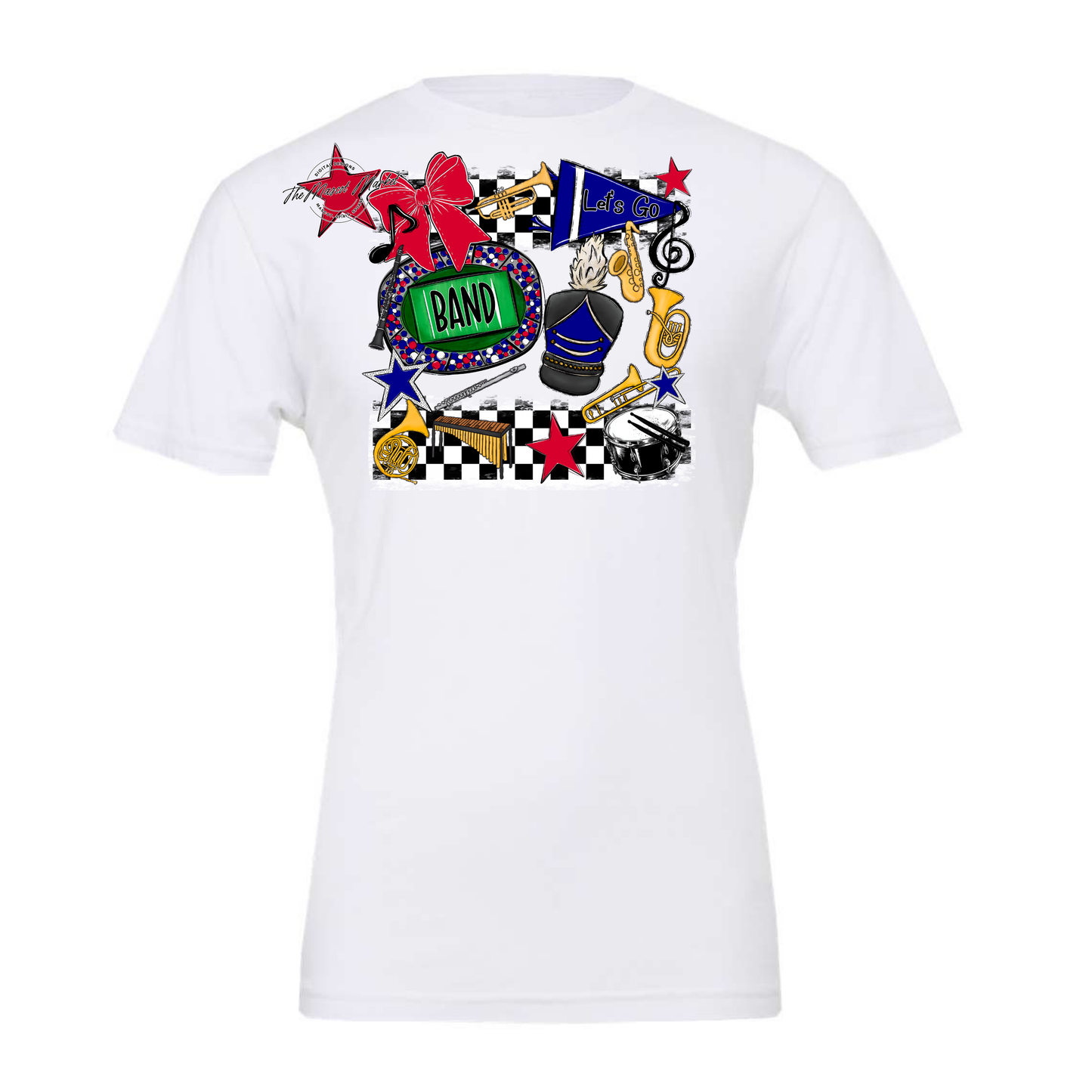 Band Checkers Spirit Design-Blue-Red