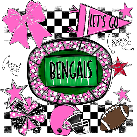Bengals Checkers Spirit Design-Baby Pink