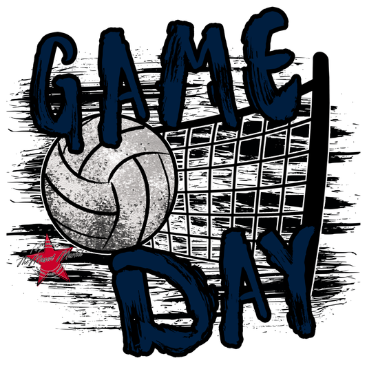 Volleyball Game Day w Net-Navy