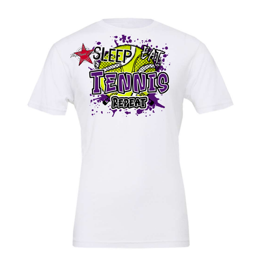 Eat Sleep Tennis Repeat-Purple
