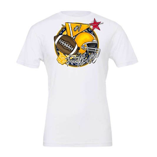 Football Circle Design-Navy-Yellow