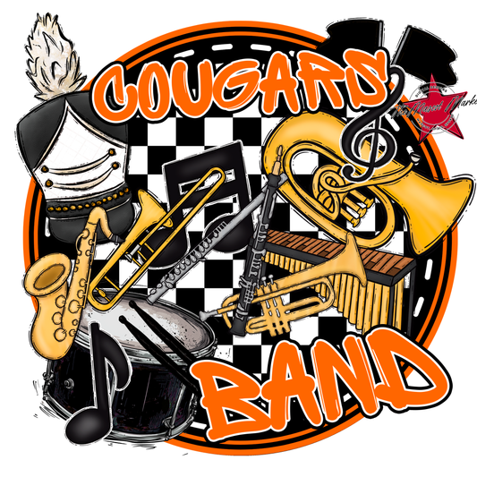 Cougars Circle Band Design-Orange