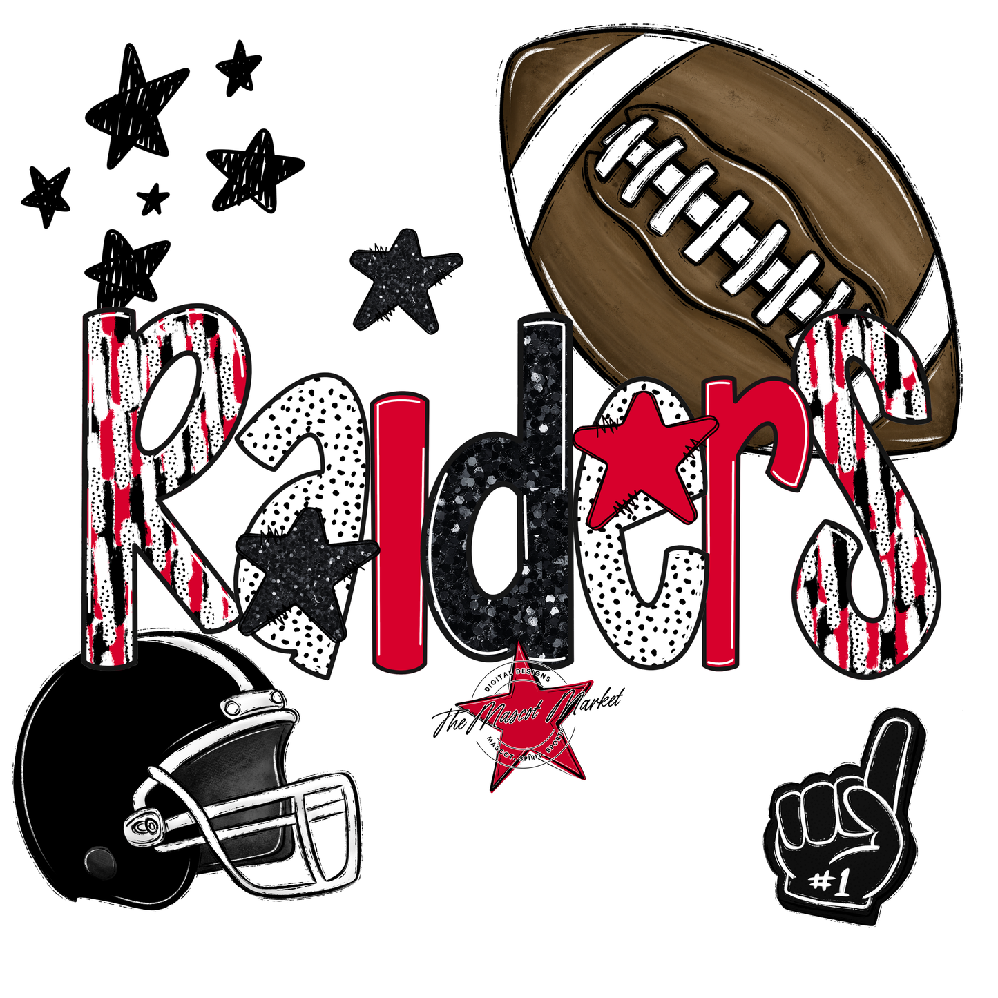 Raiders Football Scrape-Red