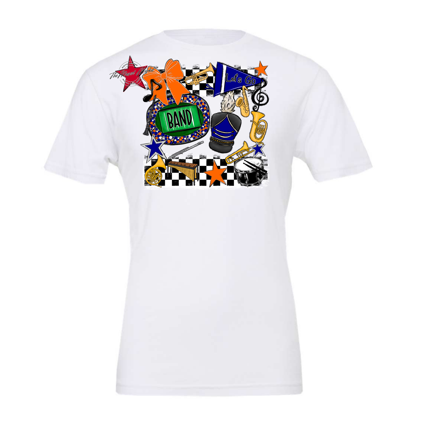 Band Checkers Spirit Design-Blue-Orange