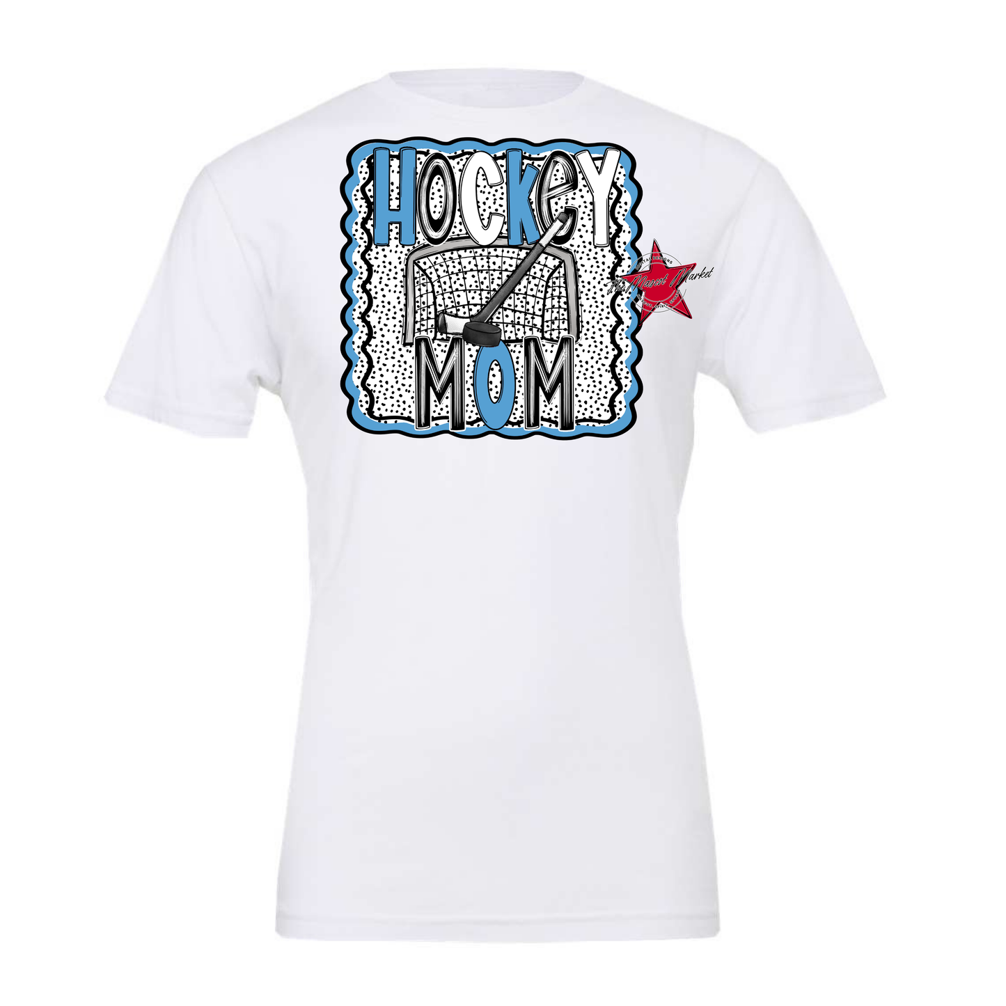 Hockey Mom Dot Design-Carolina Blue