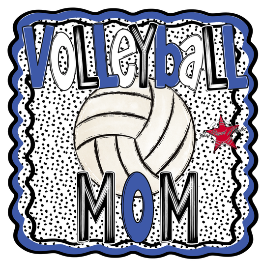 Volleyball Mom Dot Design-Off Blue
