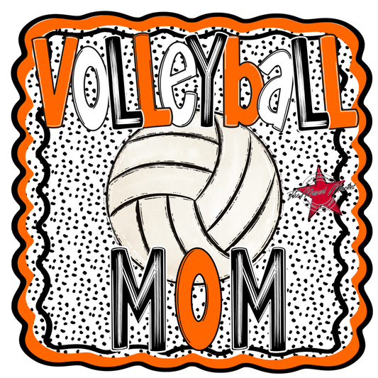 Volleyball Mom Dot Design-Orange