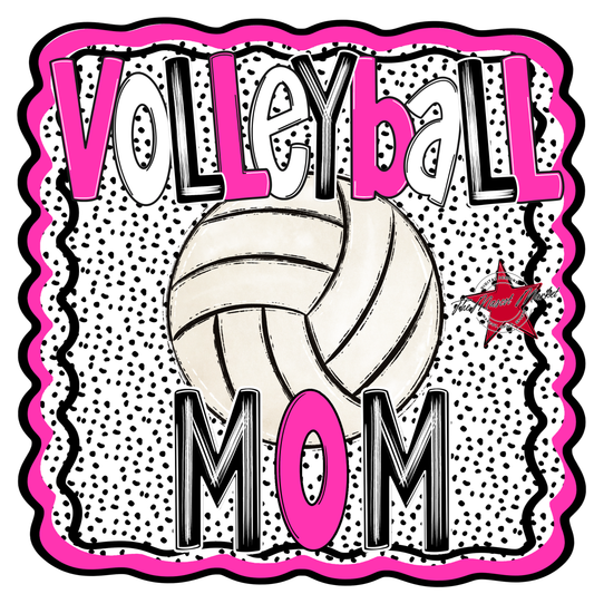 Volleyball Mom Dot Design-Pink