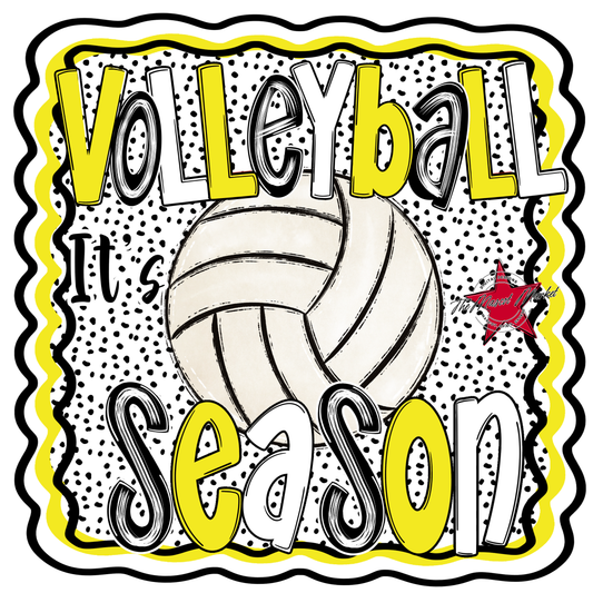 It's Volleyball Season Design-Bright Yellow