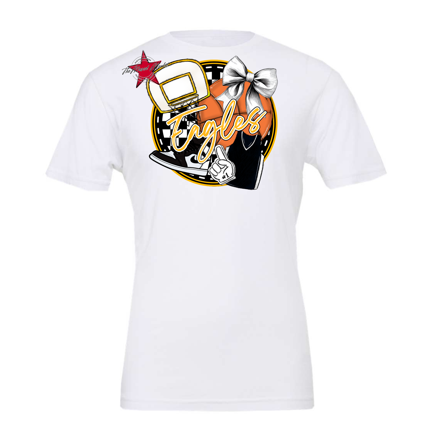 Eagles Circle Basketball Design-Yellow