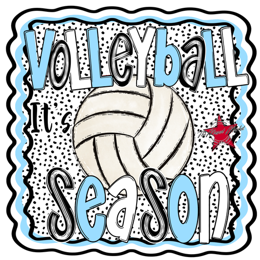 It's Volleyball Season Design-Columbia Blue