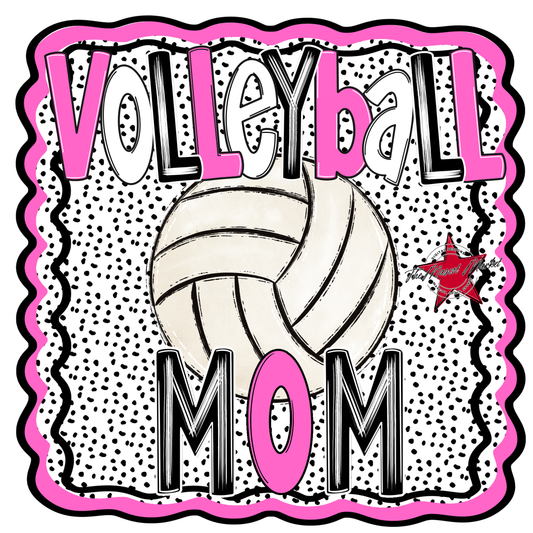 Volleyball Mom Dot Design-Baby Pink