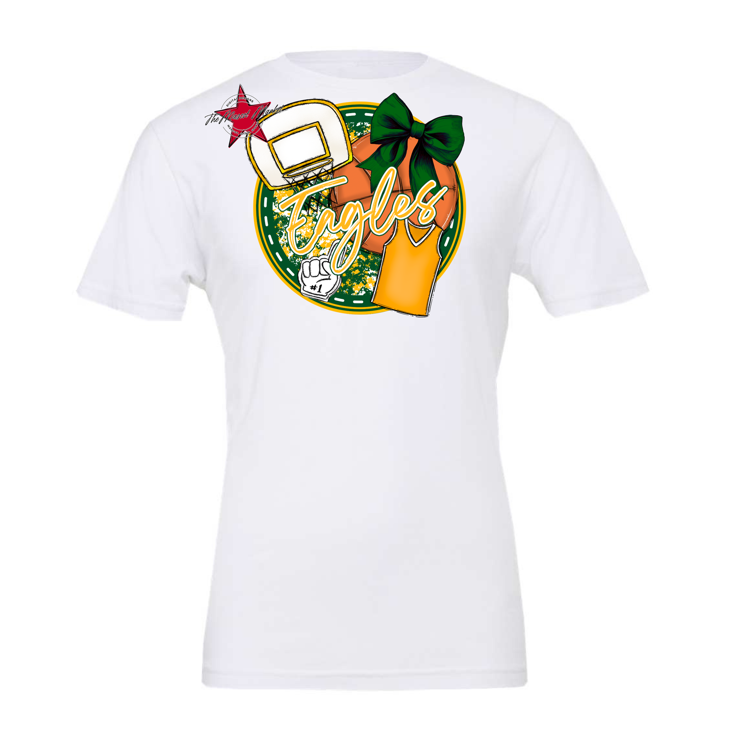 Eagles Circle Basketball Design-Green-Yellow