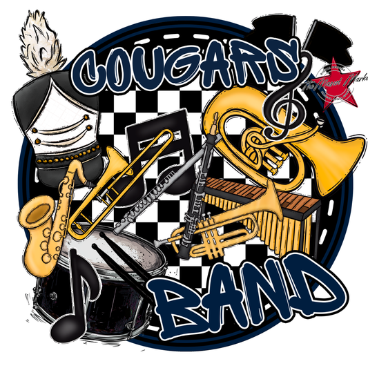 Cougars Circle Band Design-Navy