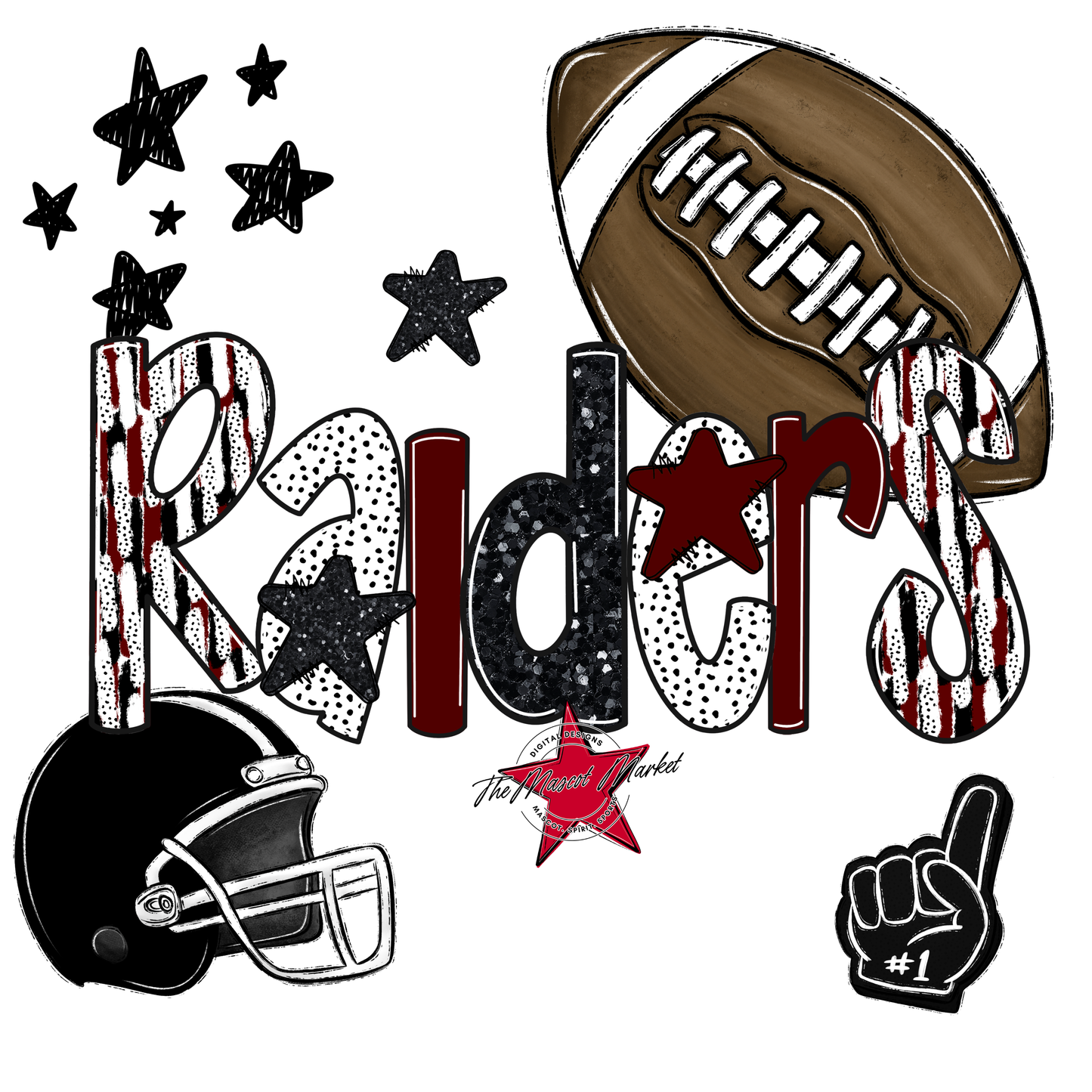 Raiders Football Scrape-Maroon