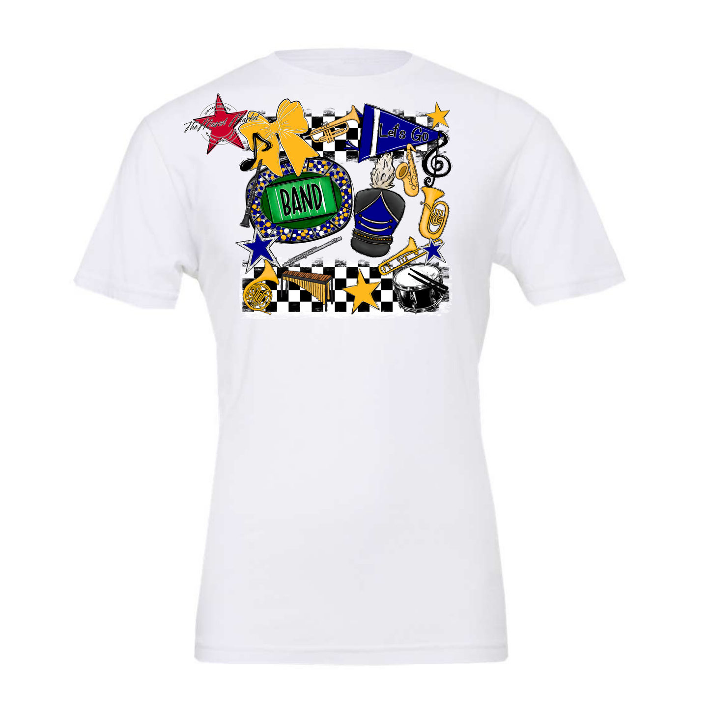 Band Checkers Spirit Design-Blue-Yellow