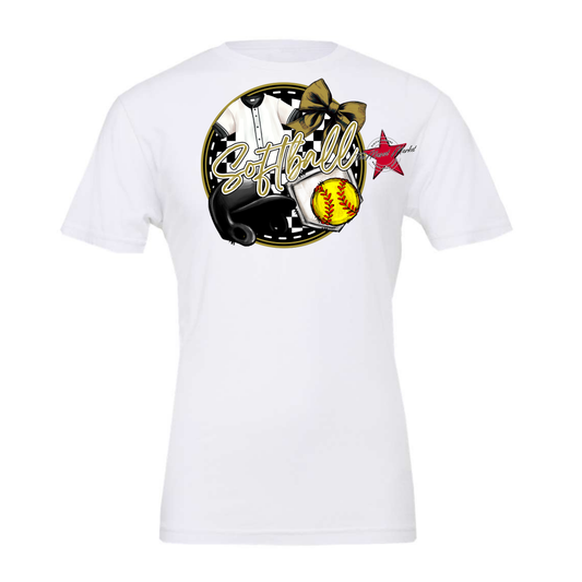 Circle Softball Design-Gold