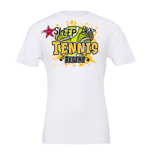 Eat Sleep Tennis Repeat-Yellow