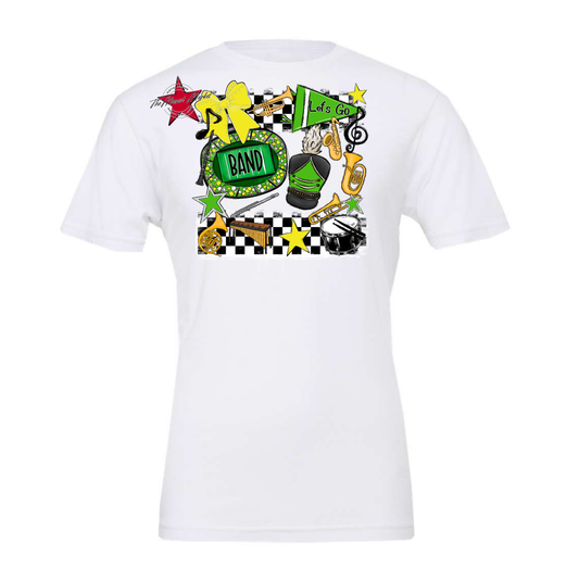 Band Checkers Spirit Design-Bright Green-Bright Yellow