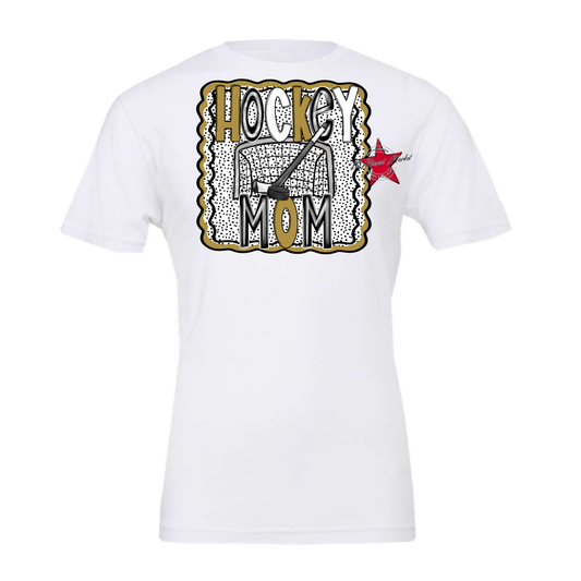 Hockey Mom Dot Design-Gold