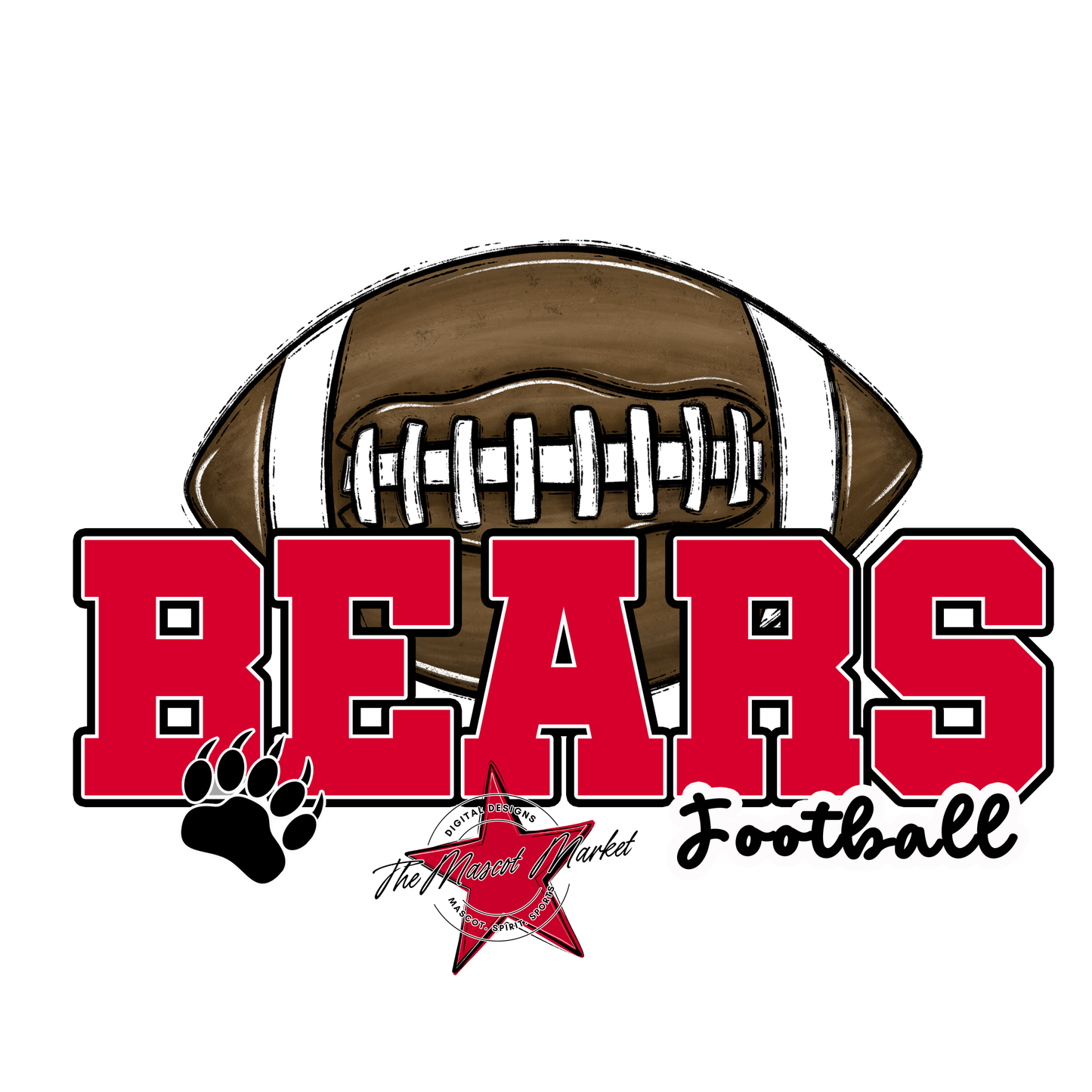 Bears Varsity Football Design-Red