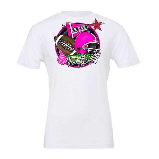 Football Circle Design-Pink