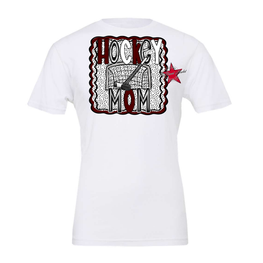 Hockey Mom Dot Design-Maroon