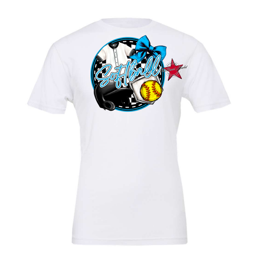 Circle Softball Design-Carolina Blue