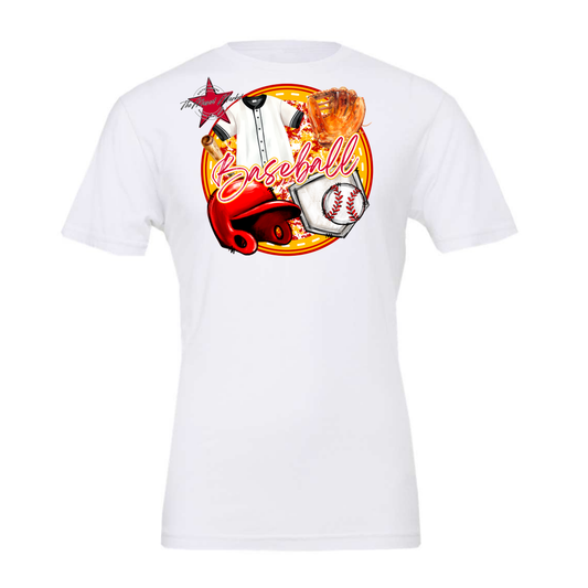 Circle Baseball Design-Red-Yellow
