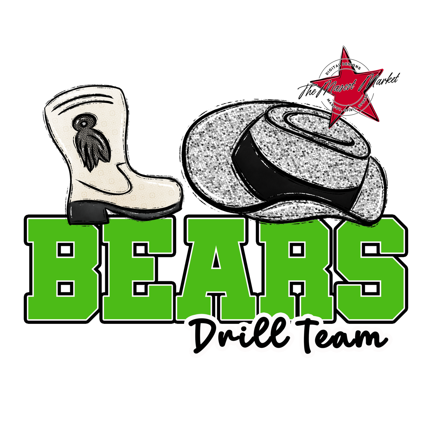 Bears Varsity Drillteam Design-Bright Green