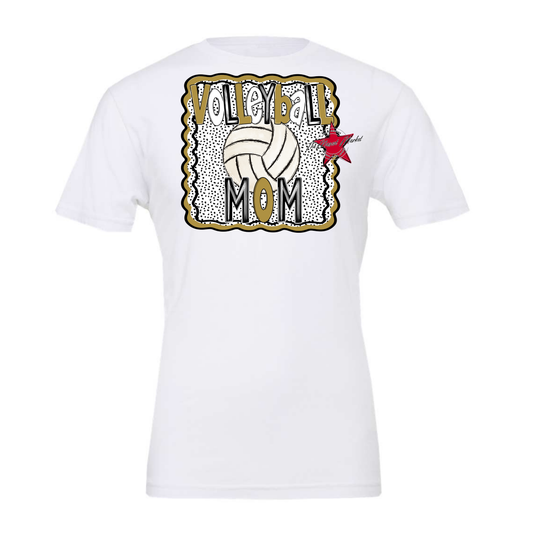 Volleyball Mom Dot Design-Gold