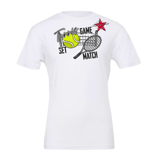 Game, Set, Match Tennis Design-Black & White