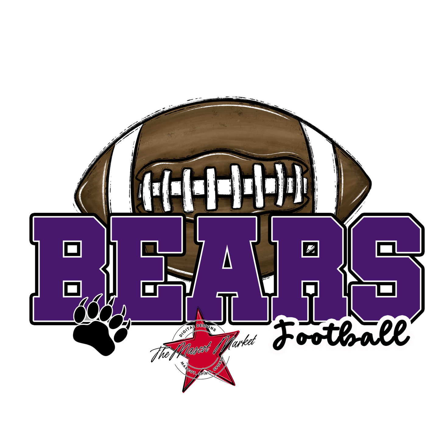 Bears Varsity Football Design-Purple