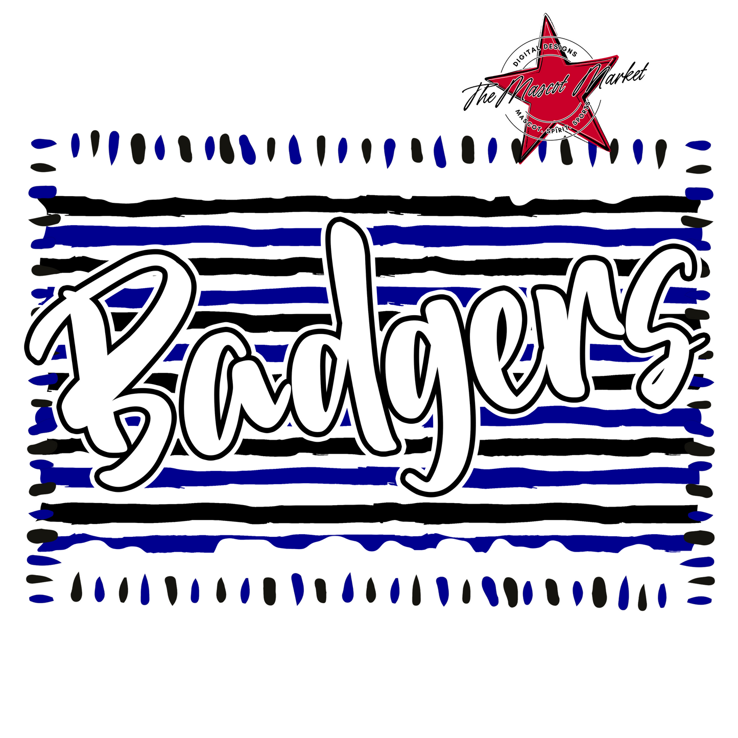 Badgers Line Frame Design-Blue