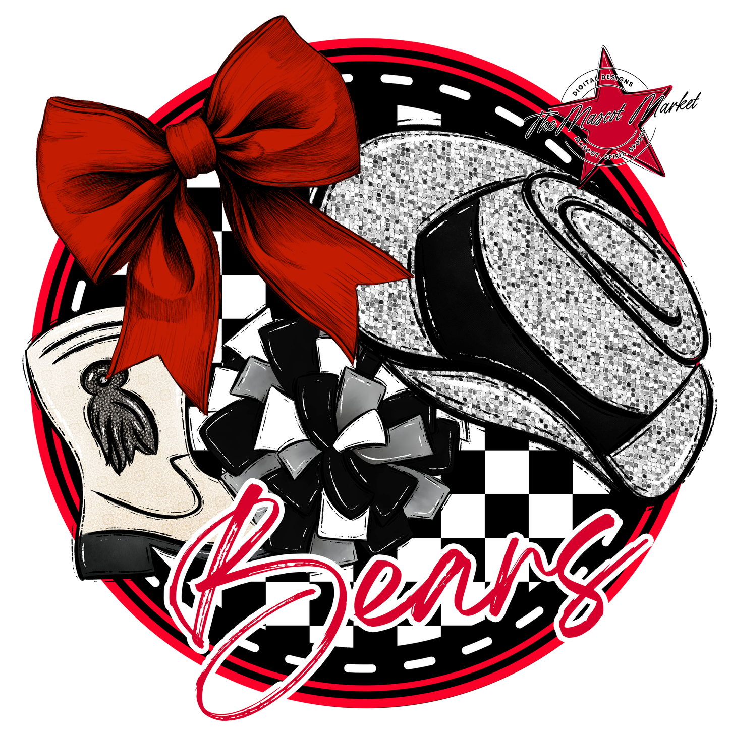 Bears Circle Drillteam Design-Red