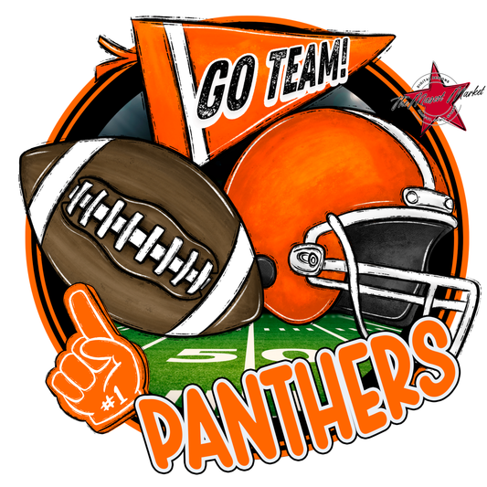 Panthers Circle Football Design-Orange