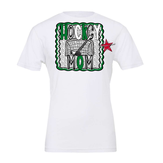 Hockey Mom Dot Design-Kelly Green
