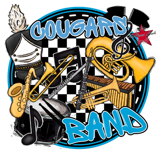 Cougars Circle Band Design-Carolina Blue