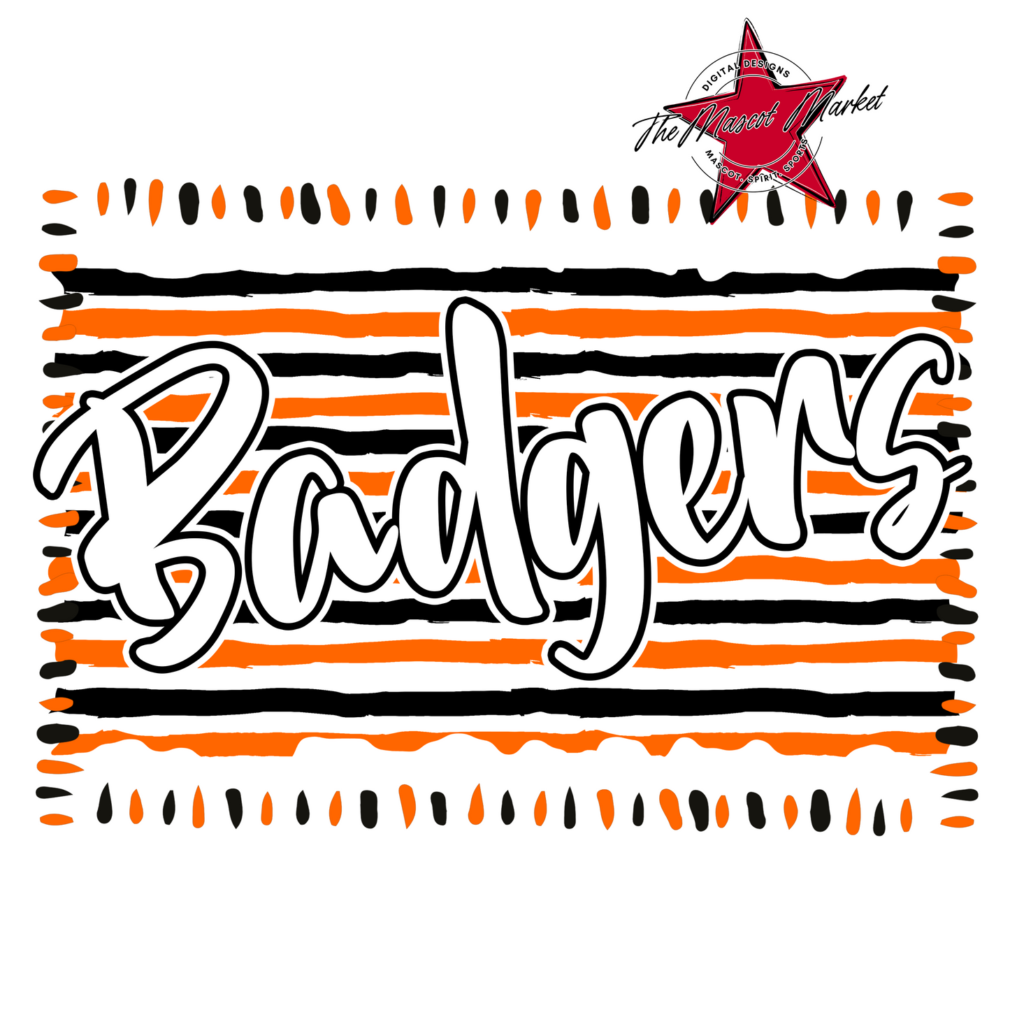 Badgers Line Frame Design-Orange