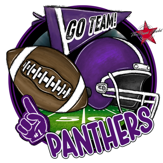 Panthers Circle Football Design-Purple