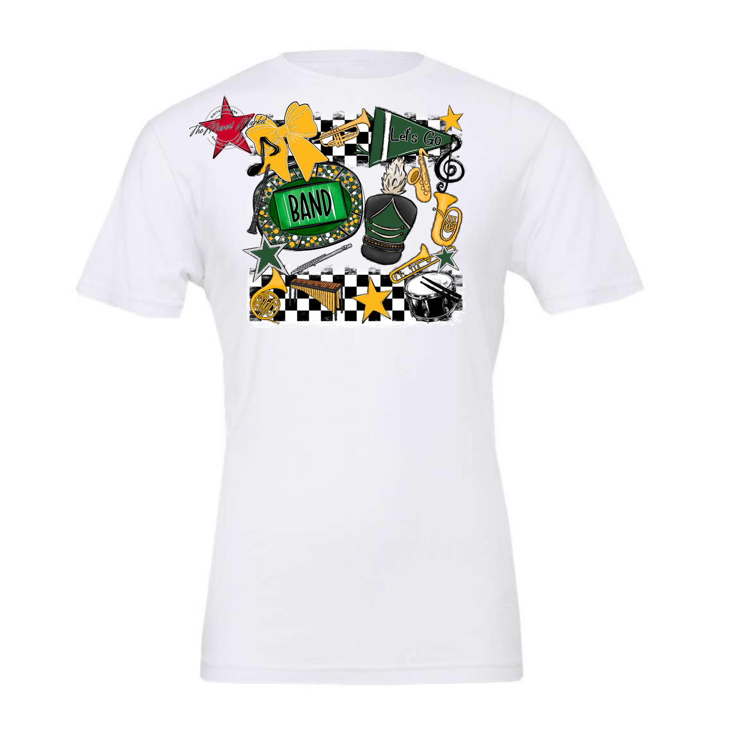 Band Checkers Spirit Design-Green-Yellow