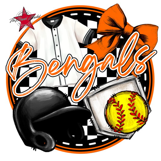 Bengals Circle Softball Design-Orange