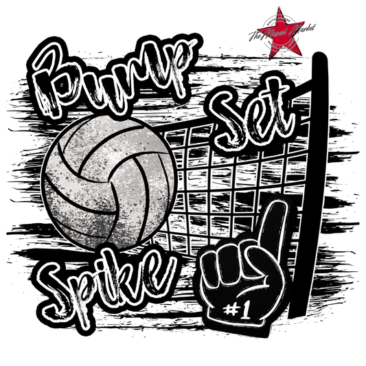 Volleyball Sequins w Net-Black