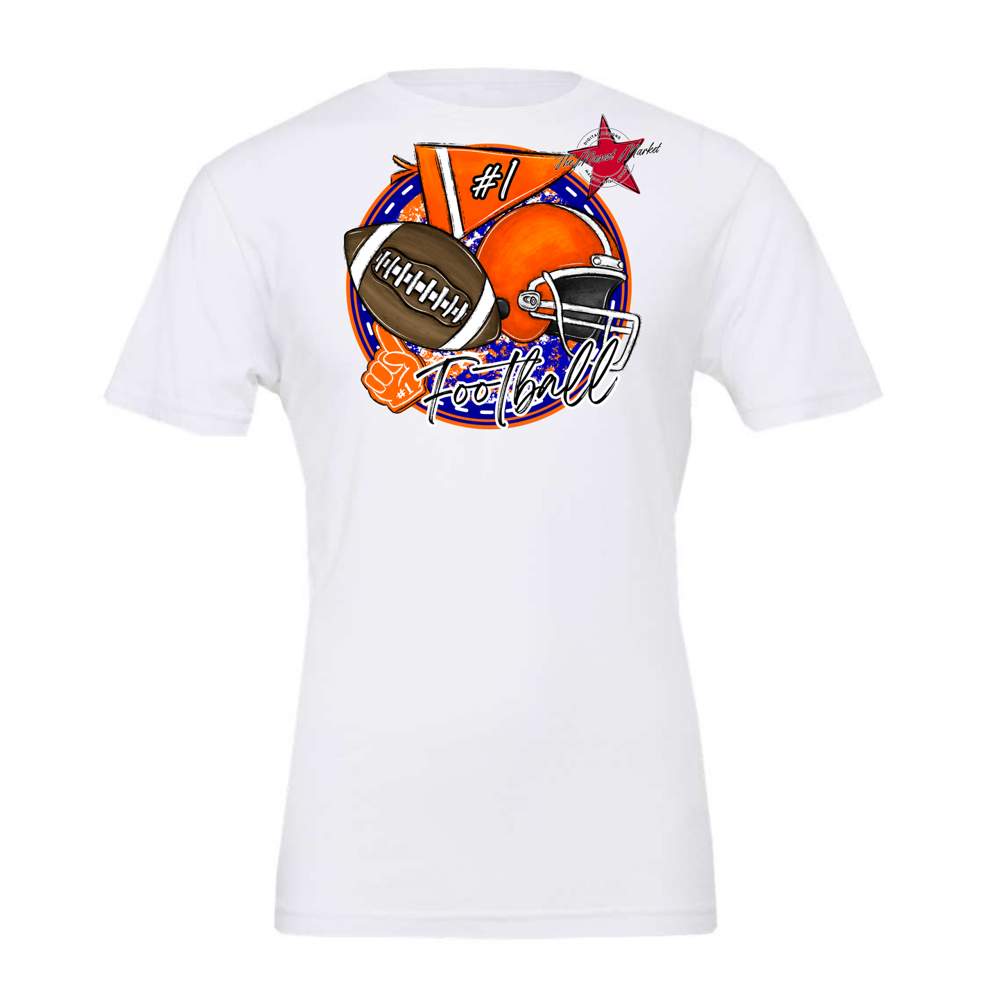 Football Circle Design-Blue-Orange